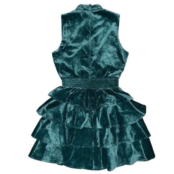 TCEC Deep Teal Velvet Dress Size Small - Picture 3 of 9